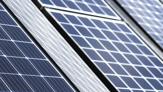 Close up image of solar panels